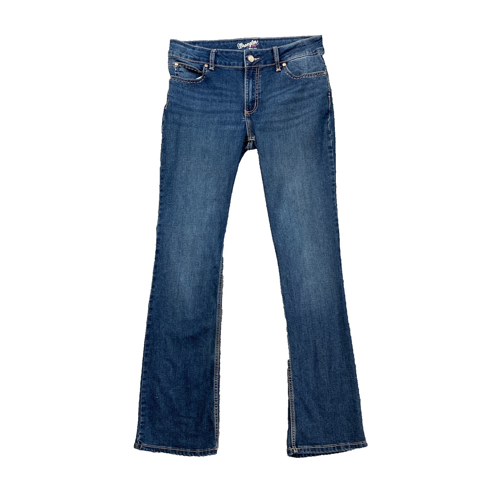 Wrangler Jeans Womens 11/12 Denim Retro Mae Bootcut Stretch Stitch Back Pocket